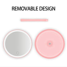 Ebingoo - Specchio da trucco con luce 5x, con ingrandimento 5x, con luce diurna a LED bianco a rotazione di 360 gradi, specchio da trucco cromato con controllo touch a batteria (bianco)