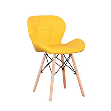 Jiasen - Set di 4 sedie da pranzo imbottite in poliuretano, stile moderno, per soggiorno, sala da pranzo e cucina (giallo)