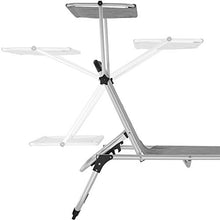TecTake 800812 Sdraio da Spiaggia, Parasole e Schienale Regolabile, Pieghevole e Trasportabile, Lettino Prendisole, Giardino Relax, Nuovo (Grigio-mélange)