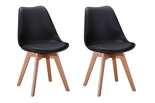 Homemania Sedia Andromeda, Per Casa, Ufficio, Soggiorno, Sala da Pranzo, Cucina-Tavolo, Nero, 47.5 x 81 x 55 cm, Set di 2