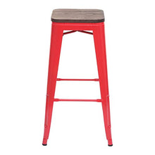 Set 2X sgabelli bistrot Design Industriale HWC-A73 Legno Metallo Verniciato Rosso
