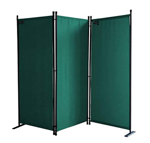 QUICK STAR Paravento da Giardino 170 x 165 cm 3 parti pieghevole Divisorio in Tessuto Protezione della Privacy Verde