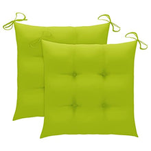 vidaXL Sedie Giardino e Cuscini Verde Brillante 2 pz Massello di Teak
