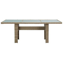 Qnotici Tavolo da Pranzo da Giardino Tavolo da Campeggio Tavolo da Buffet Tavolo da Festa tavolino da Giardino 200x100x74 cm Vetro e polyrattan Marrone e Trasparente