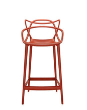 Kartell Masters Stool Sgabello, Tecnopolimero termoplastico Riciclato con Carica Minerale e Trattamento Soft-Touch, Arancione(Ruggine), H. 65