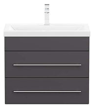 emotion Badmöbel Mars 600 Slimline Anthrazit seidenglanz Mobili da Bagno, MDF, Antracite, 60.00 x 36.00 x 52.00 cm, 2 unità
