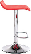 CLP Set 2 Sgabelli Bar Dyn In Similpelle I Coppia Sedie Da Cucina Bancone Con Poggiapiedi, Colore:rosso