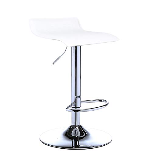 Sgabelli da bar girevoli regolabili SHPEHP, sgabello da bar girevole moderno Airlift imbottito in pelle PU con schienale, seduta ergonomica moderna con base in metallo-white