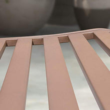 LXLH Panca da Giardino Sedile Sedia da Giardino Panca per Il Tempo Libero da Esterno Cortile Sedia Quadrata Sedia in Tubo di Acciaio di Ferro Balcone Sedia Doppia Panca Marrone 48,81 Pollici
