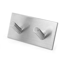 Milti Portasciugamani Autoadesivo Acciaio Inox 304 finitura spazzolata - Argento - Ganci Adesivi di Design senza Foratura per Bagno o Cucina - Niente più Forature - Adesivo 3M di alta Qualità