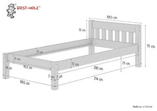 Erst-Holz Robusto Bianco Letto Classico 100x200 in Pino Laccato con doghe rigide Curve 60.38-10WFL