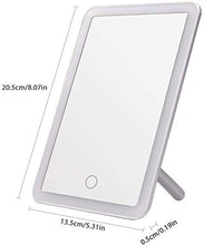 HMMN Specchio per vanità Illuminato a LED, Specchio cosmetico Rotazione a 180 ° con Schermo Touch Screen (203x135x30mm)