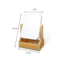 Specchio da tavolo per toeletta Desktop Dressing Specchio, Studio classica in legno specchio rettangolare Ruota alta definizione specchio creativo specchio 26.5 * 17.5CM Specchio per il trucco della s