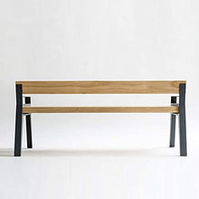 Panchina per terrazza da parco Panchine per il tempo libero da esterno, Panchine da giardino resistenti alle intemperie in ghisa e pino, Panchina decorativa retrò con schienale e braccioli, Panchina