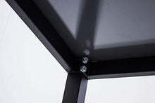 AVANTI TRENDSTORE - Sedico - Tavolo da Giardino, in Metallo Nero con Superficie in Vetro Grigio. Disponibile in 2 Diverse Misure. (Lap 150x72x90 cm)