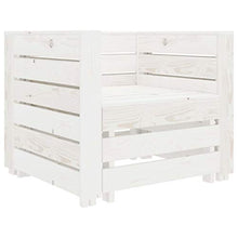 SKM Set Salotto da Giardino su Pallet 2 pz in Legno Bianco