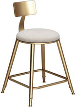 Yxsd Bar sgabello da cucina presiede i piedini in metallo Caffè Ristorante con schienale di design for la colazione e casa sedia semplice moderna Ferro da pranzo gamba Oro vento Adatto for Interno Sed