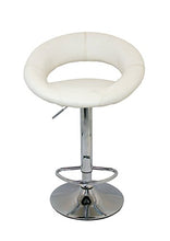 La sedia spagnola Pack di sgabelli con sedile rotondo, finta pelle, Bianco, 40 x 55 x 83 cm, 2 pezzi