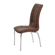 Mendler Set 6X sedie Sala da Pranzo Design Moderno HWC-F29 Tessuto Ecopelle Marrone