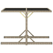 vidaXL Tavolo da Giardino Tavolino da Esterni Mobili da Giardino Arredo da Esterni Arredamento per Patio Marrone 110x53x72 cm in Vetro e Polyrattan