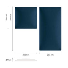Isolbau Pannello da parete decorativo 3D, cuscino da parete in tessuto, decorazione da parete moderna e imbottita, per camera da letto, letto (60 x 30 cm, rettangolare, blu scuro)