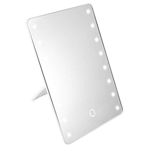 Longzhuo Specchio per Il Trucco, Specchio per Il Trucco del Touch Screen Specchio cosmetico Illuminato da Tavolo dimmerabile da 16 LED