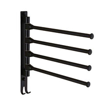 Portasciugamani da Parete, Portasciugamani con gancio girevole e cucina nera da cucina, 4 barre girevoli, gancio for asciugamani in alluminio fissato al muro Porta Salviette
