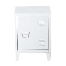 BAKAJI Mobiletto Armadietto Comodino in Metallo 2 Ripiani con Anta Dimensione 57 x 40 x 30 cm Arredamento Casa Ufficio (Bianco)