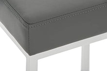 CLP Sgabello Bar Montreal Imbottito In Similpelle I Sgabello Panchetto Design Cucina o Bar Telaio 4 Gambe Alt 85 CM, Colore:grigio, Colore del telaio:bianco