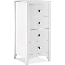 ASSR - Cassettiera con 3 cassetti, colore: bianco, con 3 cassetti, comodino con gambe in legno massello, 45 x 45 x 94 cm