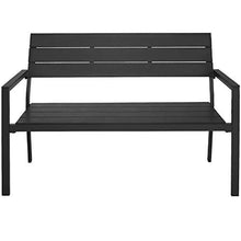 TecTake 800796 Panca da Giardino per 2 Persone, Panchina da Parco, Mobile da Giardino, Arredamento Esterni, Robusta, Telaio Stabile in Alluminio -Disponibile in Diversi Colori (Grigio Scuro)