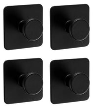 Ambrosya - Portasciugamani Autoadesivo in Acciaio Inossidabile in Nero - Gancio Bagno Staffa Asciugamano Adesivo (Acciaio Inossidabile (Nero), 4 x 1)