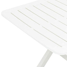 Festnight Tavolo da Giardino Pieghevole, Tavolo da Esterno in Plastica, Tavolino da Giardino 79x72x70 cm Bianco