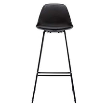 WOLTU BH158sz-2 Coppia Sgabelli da Bar Moderni Sedia Alta Cucina con Schienale di Ecopelle Gambe di Ferro Nero