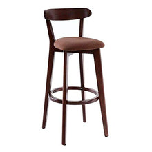 LWW Sgabelli, soffice biancheria di lino di sicurezza Sedie colazione Kitchen counter 4 gambe in massello Sgabelli alta con gli schienali Pedane poggiapiedi Sgabello sedia,Marrone,SeatHeight81cm