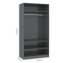 mewmewcat Armadio Grigio Lucido in Truciolato 100x50x200 cm