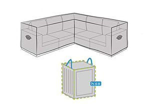 Schutzhülle Set: copertura 215 x 215 cm per mobili lounge da giardino a forma di L + tasca per 6 – 8 cuscini