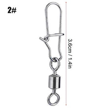 Focket 50 PZ 2# 4# 5# 6# 8# Connettori da Pesca, Cuscinetti da Pesca in Acciaio Inossidabile Perni a Scatto con Gancio Connettore Girevole a Rotazione(2#)