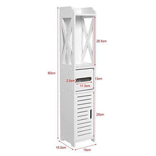 Bagno Colonna Armadio Ripiano Doccia Armadio Portaoggetti Armadietto WC, 1 Porta e 1 Cassetto, 80 x 15,5 x 15,5 cm