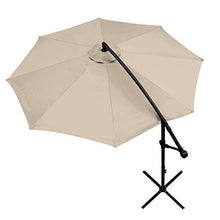ABCCANOPY - Ombrellone a sbalzo da giardino con manovella e base a croce, per esterni, mercato, terrazza, cortile, piscina e spiaggia, oltre 12 colori, altezza: 3 m