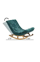 XinQing-Sedia a dondolo Sedia a dondolo in legno massello in pelle scamosciata Balcone Lazy Divano Sedia per il tempo libero Sedia per il tempo libero Sedia comoda stile nordico, verde scuro, con peda