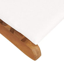 Tidyard Lettino Prendisole da Giardino Pieghevoli con Cuscino in Legno massello Teak,Lettino Prendi Sole da Esterno,Lettino da Sole Reclinabile,175 x 50 x 55 cm Bianco Crema/Grigio Scuro