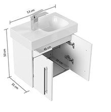 Mobile bagno con lavabo Geberit Icon XS 53cm a sinistra antracite venato