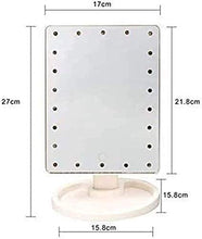 WQERLC Specchio a Parete, Specchi per la Casa Large Ed, Trucco con 22 Led S, Tavolo da Tavolo con Rotazione a 360 ° e Dimmerabile a Pressione, Specchi da Bagno a Parete