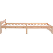 belupai Letto in legno massiccio con testiera e rete a doghe, naturale (200 x 90 cm)