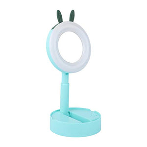 Uonlytech Illuminato Vanity Specchio Per Il Trucco Pieghevole Cervi Orecchio LED di Tocco Del Sensore di Luce Up Specchio Portatile Illuminato Controsoffitto Specchi per La Casa Tavolo