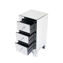 Comodino moderno a specchio, con 3 cassetti, comodino da comodino, comodino, scrivania, divano, comodino, in vetro, per camera da letto, soggiorno, mobili