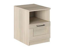 Iconico Home MIK Traditional, Comodino con cassetto e vano a giorno, Camera da letto, Cameretta ragazzi, 40x44,5xh53,5 cm, Rovere