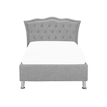 Beliani Letto con Contenitore in Tessuto Grigio Stile Chesterfield 90 x 200 cm Metz