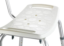 WENKO Sgabello con schienale per doccia Secura - Sgabello per vasca, portata 130 kg, Plastica, 49 x 68.5-85.5 x 54 cm, Bianco
